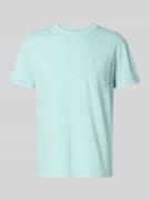 Superdry T-Shirt aus Baumwoll-Leinen-Mix mit Brusttasche in Tuerkis, G...