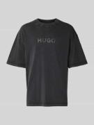 Hugo Blue T-Shirt mit Label-Print Modell 'Nebute' in Black, Größe S