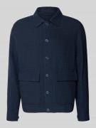 bugatti Regular Fit Hemdjacke aus Leinen-Baumwoll-Mix in Marine, Größe...