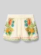 Garcia Shorts im Allover-Look mit elastischem Bund in Ecru, Größe 146