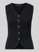 Vero Moda Slim Fit Weste mit Baumwoll-Anteil Modell 'SILVIA' in Black,...