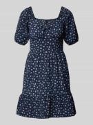 Only Minikleid mit Puffärmeln Modell 'HILLARY' in Marine, Größe L