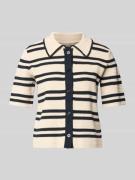 OPUS Strickshirt mit Knopfleiste Modell 'Dertiny' in Sand, Größe 34