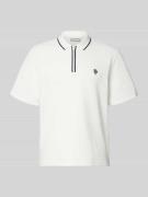 REVIEW Regular Fit Poloshirt mit Reißverschluss und Label-Stitching in...