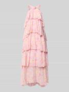 Vero Moda Volant Abendkleid mit V-Ausschnitt Modell 'FELICIA' in Pink,...