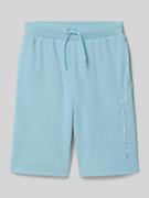 CHAMPION Sweatshorts mit Label-Stitching und elastischem Bund in Rauch...