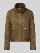Tommy Hilfiger Relaxed Fit Utility-Jacke aus reinem Leinen in Oliv, Gr...