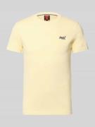 Superdry Regular Fit T-Shirt mit Logo-Stitching in Hellgelb, Größe L
