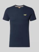Superdry Regular Fit T-Shirt mit Logo-Stitching in Marine, Größe L