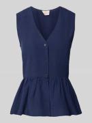 EMME Weste mit V-Ausschnitt und Schößchen Modell 'ELMO' in Marine, Grö...