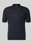 GRAN SASSO Slim Fit Poloshirt aus reiner Seide in Marine, Größe 48
