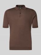 GRAN SASSO Slim Fit Poloshirt aus reiner Seide in Mittelbraun, Größe 5...