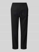 Marc Cain Straight Fit Leinenhose mit Viskose-Anteil in Black, Größe 3...