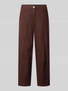 FREE/QUENT Stoffhose aus Leinen-Viskose-Mix Modell 'Lava' in Dunkelbra...