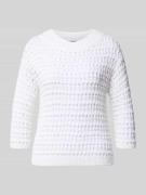 Luisa Cerano Strickpullover mit Rundhalsausschnitt und 3/4-Arm in Weis...