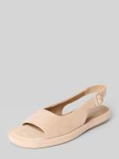 Högl Sandalette aus Leder mit flacher Sohle in Sand, Größe 36