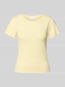 Rich & Royal T-Shirt aus Viskose-Mix mit Rundhalsausschnitt in Hellgel...