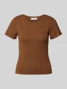 Rich & Royal T-Shirt aus Viskose-Mix mit Rundhalsausschnitt in Cognac,...