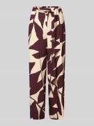 Mango Stoffhose aus Viskose-Mix mit Bindegürtel Modell 'PLUMAS' in Lil...
