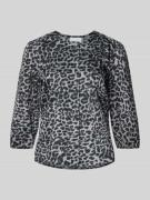 comma Regular Fit Bluse mit 3/4-Arm in Black, Größe 34