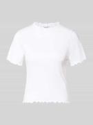 Pepe Jeans Slim Fit T-Shirt aus Baumwoll-Mix Modell 'NORA' in Weiss, G...