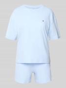 TOMMY HILFIGER Regular Fit Pyjama aus reiner Baumwolle in Hellblau, Gr...