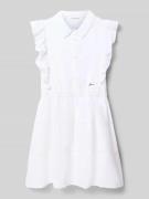 Guess Knielanges Kleid mit Schmetterlingsärmeln in Weiss, Größe 128