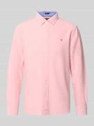 Superdry Regular Fit Freizeithemd mit Logo-Stitching in Hellrosa, Größ...