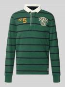 Superdry Regular Fit Rugby Shirt mit Logo- und Motiv-Stitching in Bott...