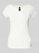 Marc Cain T-Shirt mit Cut Out in Offwhite, Größe 34