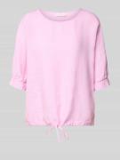 Fynch-Hatton Leinenbluse mit Kordelzug und Rundhalsausschnitt in Hellr...