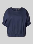 FREE/QUENT Blusenshirt mit Rundhalsausschnitt in Marine, Größe L