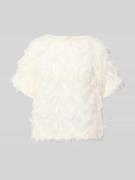 Selected Femme Relaxed Fit Bluse mit Fransen Modell 'MYLINE' in Offwhi...