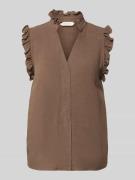 Selected Femme Regular Fit Blusentop aus Viskose-Leinen-Mix Modell 'VI...