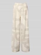 comma Hose aus Leinen-Elasthan-Mix im Allover-Look in Offwhite, Größe ...