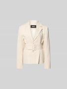 ROTATE Blazer aus Leinen-Mix mit Taillen-Gürtel in Beige, Größe 36