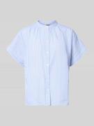Milano Italy Regular Fit Bluse mit Stehkragen in Hellblau, Größe 40