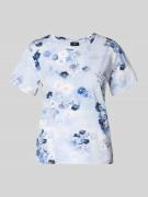 monari T-Shirt im Allover-Look mit Rundhalsausschnitt in Hellblau Mela...