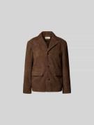 Officine Générale Lederjacke aus echtem Ziegenleder in Dunkelbraun, Gr...