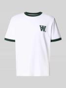 Wood Wood T-Shirt mit geripptem Rundhalsausschnitt Modell 'Parker' in ...