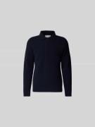 Closed Pullover in Strick-Optik mit Polokragen in Dunkelblau, Größe L