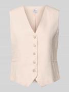 Emily Van den Bergh Leinenweste mit V-Ausschnitt und Paspeltaschen in ...