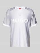 HUGO Regular Fit T-Shirt mit Label Print Modell 'DWILD' in Hellgrau, G...