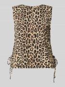 Vila Blusentop aus Viskose-Mix mit seitlicher Schnürung in Beige, Größ...