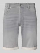 MAC Regular Fit Bermudas in Denim-Optik mit Eingrifftaschen in Hellgra...
