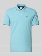 CHAMPION Slim Fit Poloshirt mit Label-Stitching in Hellblau, Größe L