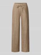 MAC Leinenhose mit Bindegürtel Modell 'Chiara' in Hazel, Größe 34/32
