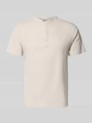 Superdry T-Shirt mit kurzer Knopfleiste in Ecru, Größe L