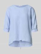 Fynch-Hatton Leinenbluse mit Kordelzug und Rundhalsausschnitt in Hellb...