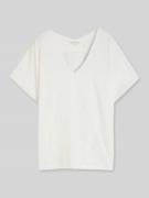Tom Tailor Loose Fit T-Shirt mit Lochmuster in Offwhite, Größe L